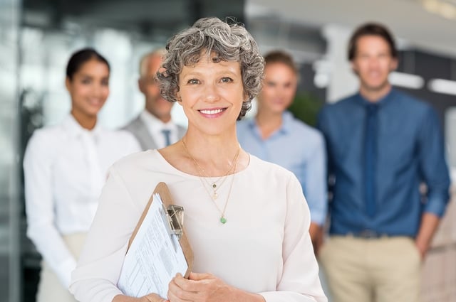 Mature women in leadership role