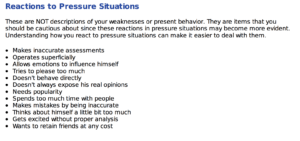 DISC assessment results How DISC Styles react to pressure situations