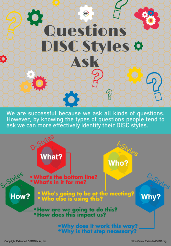 What Questions DISC Profiles ask Infographic