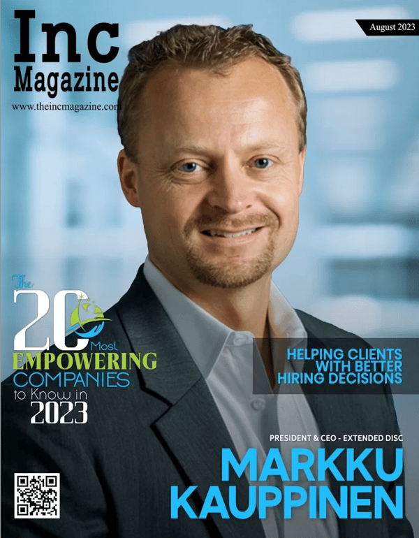 Markku Cover of Inc Magazine August 2023