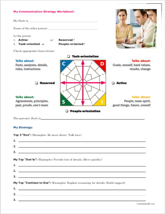 Extended DISC My Communication Strategy Worksheet