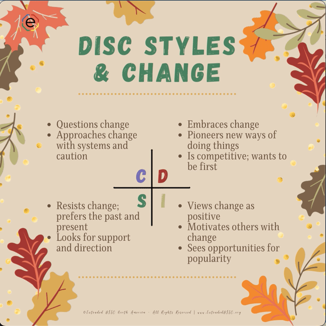 DISC Styles & Change Autumn Leaves infographic