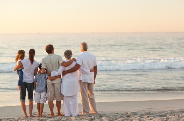 Beautiful family at the beach