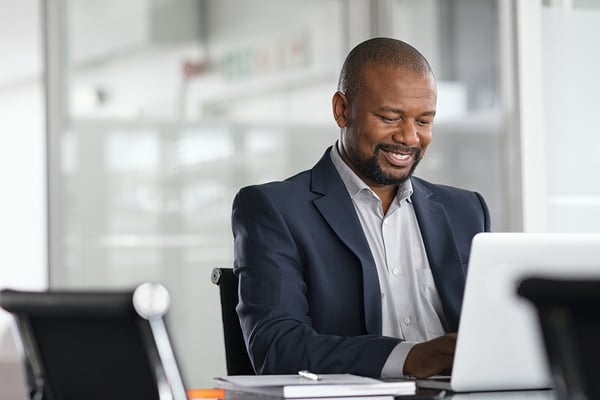 mature-african american businessman-working on computer