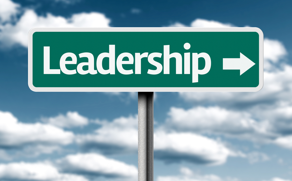 Leadership creative green sign